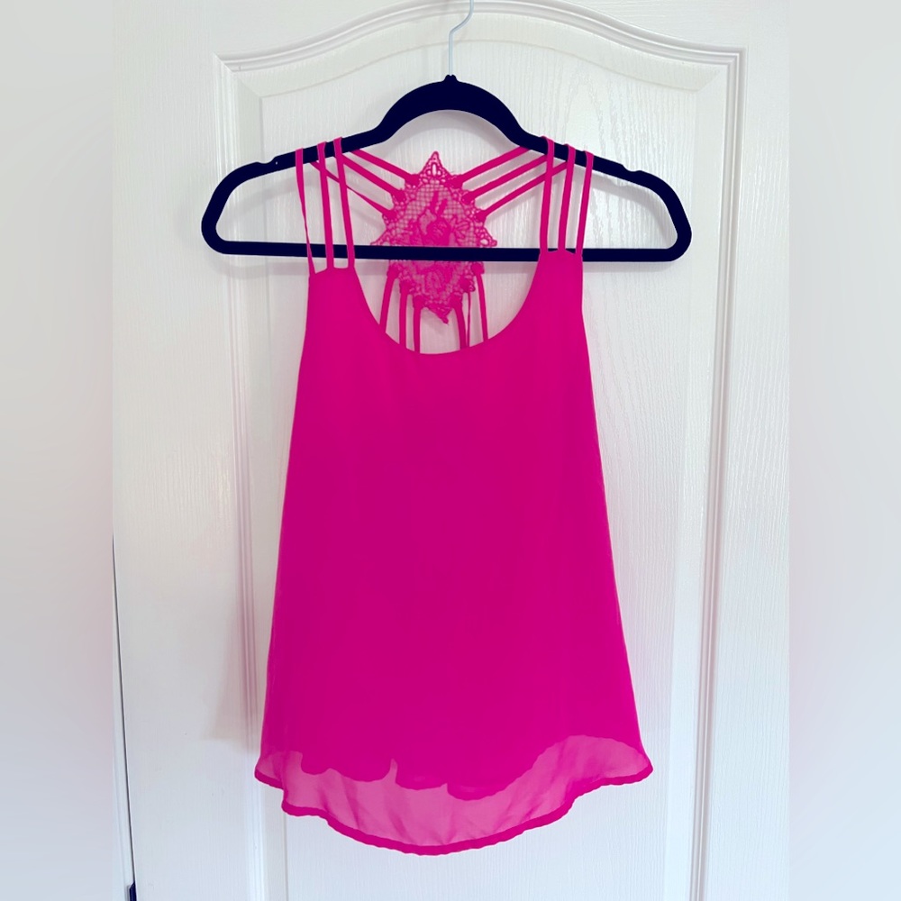 Neon pink tank top
